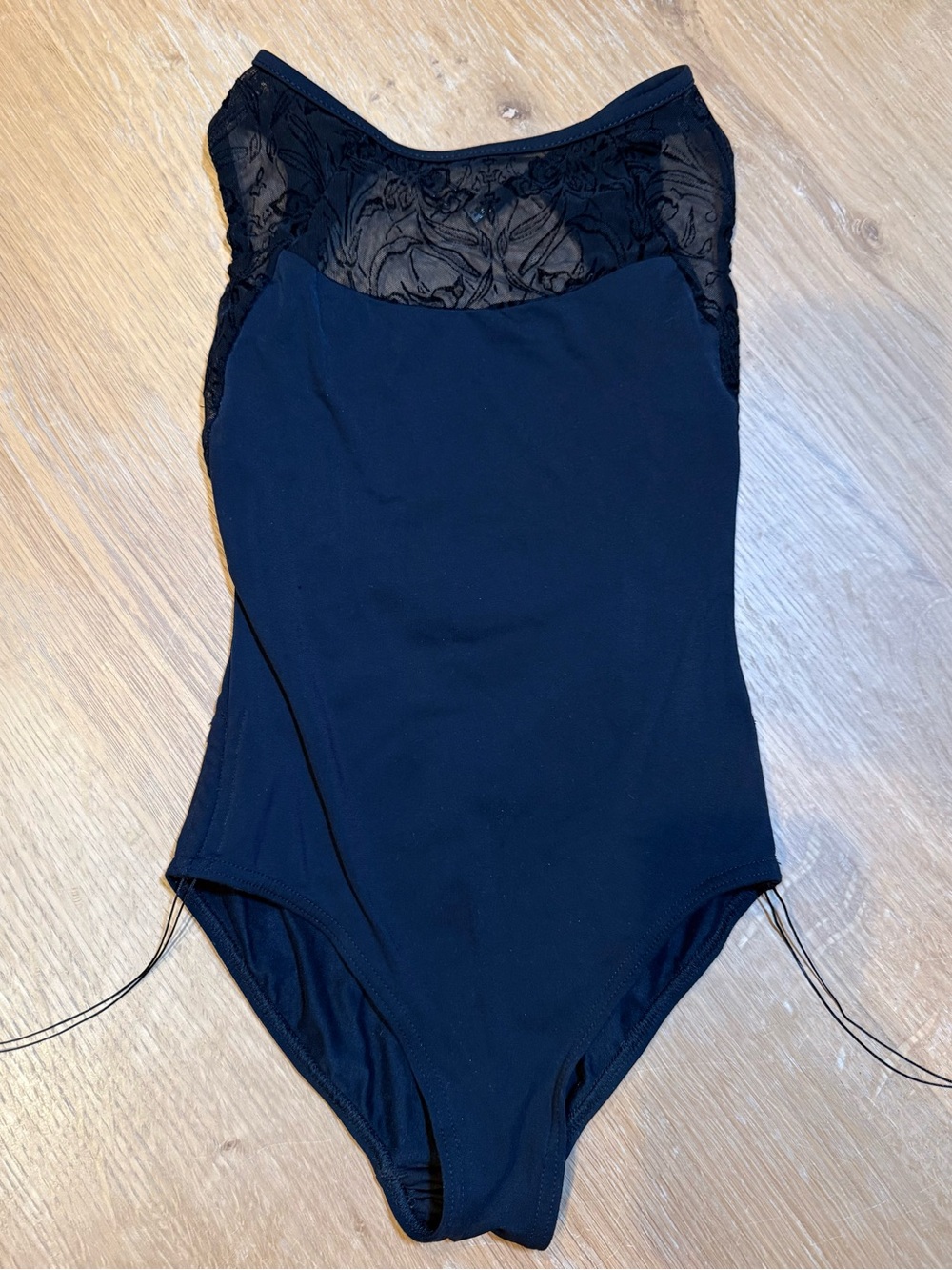 Nikolay Black Lace-Trim Leotard - Girls